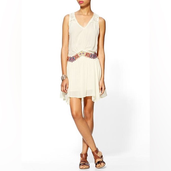 🌿 SOLD - Free People Off-White Embroidered Lace Light Heart Dress sz XS - Picture 8 of 9